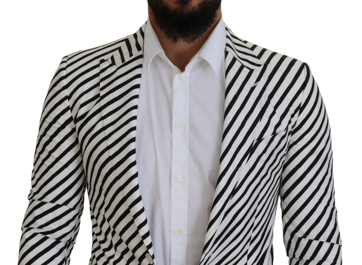 Blazer simple boutonnage élégant à rayures blanches Dolce & Gabbana