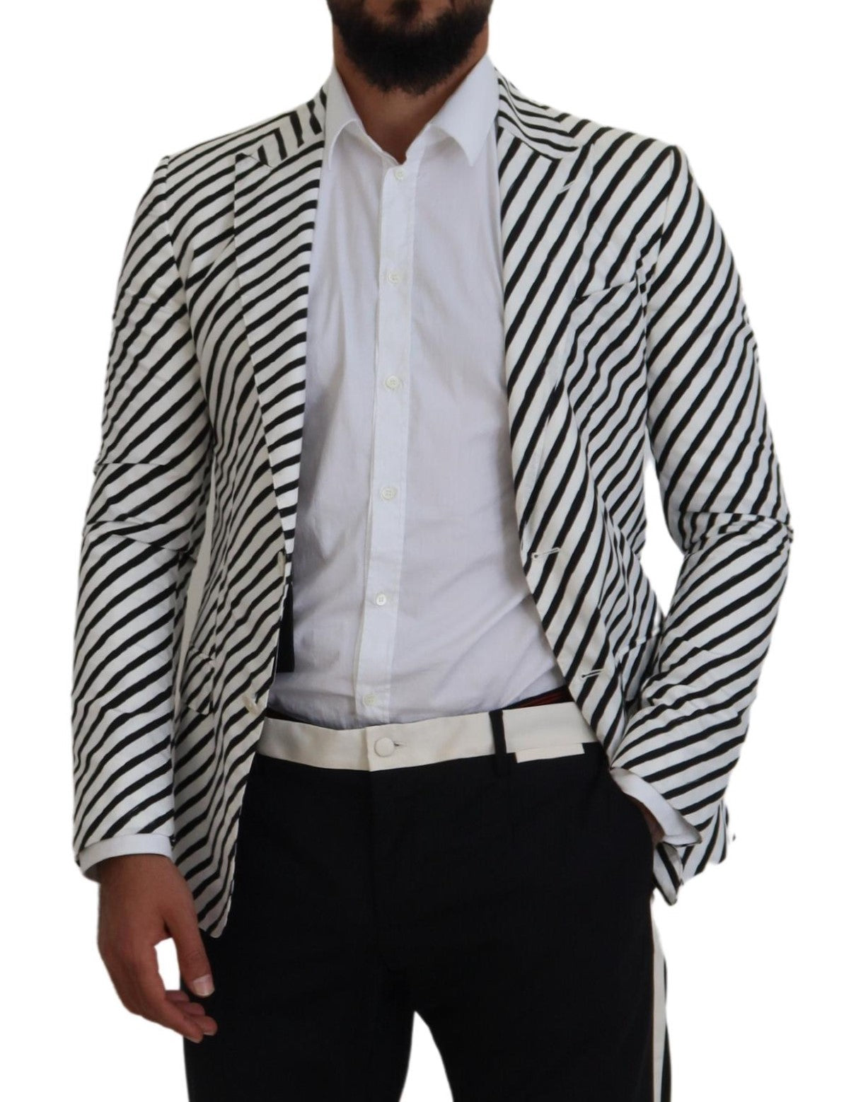 Blazer simple boutonnage élégant à rayures blanches Dolce & Gabbana
