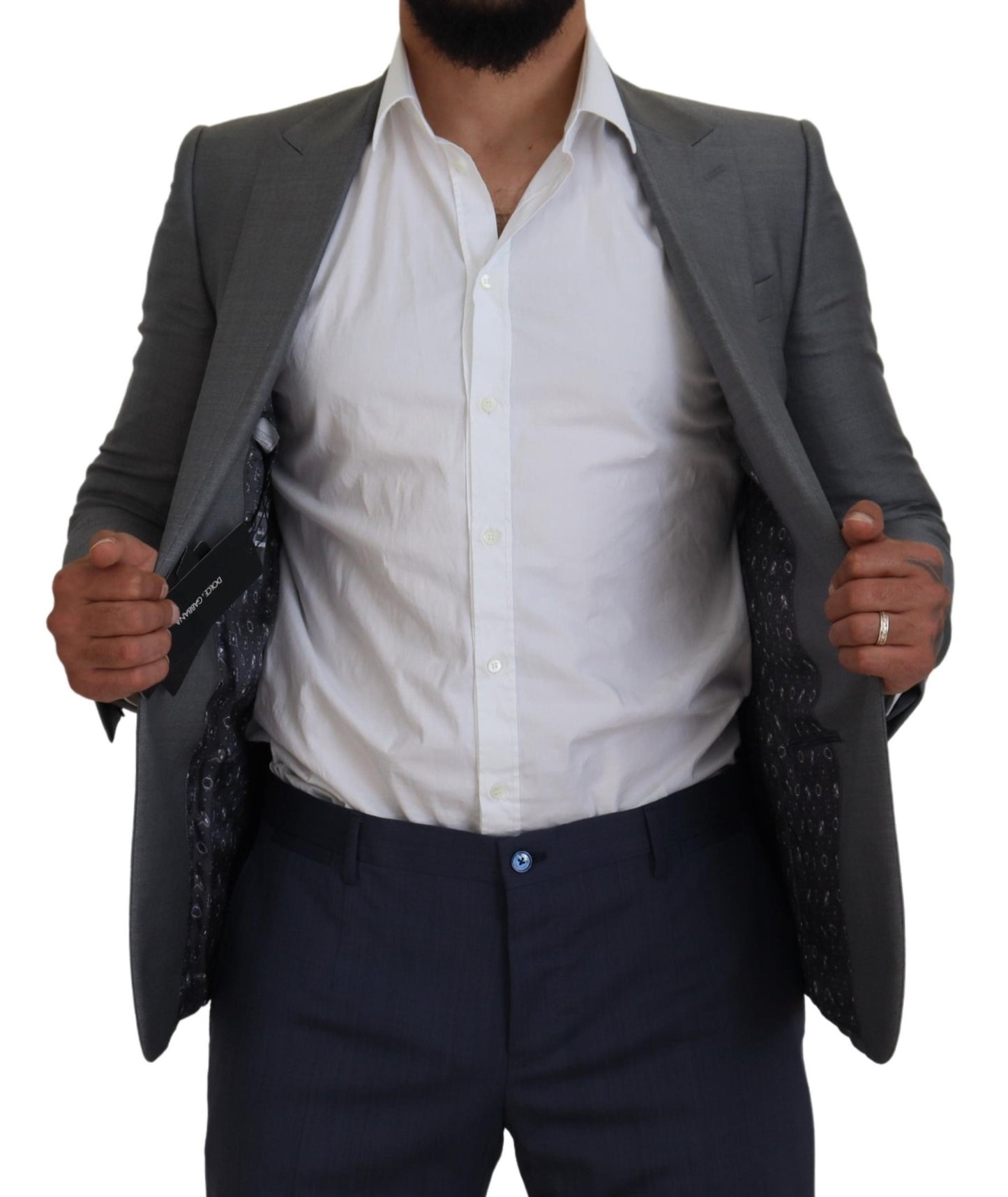 Veste blazer élégante gris clair Sicilia de Dolce & Gabbana