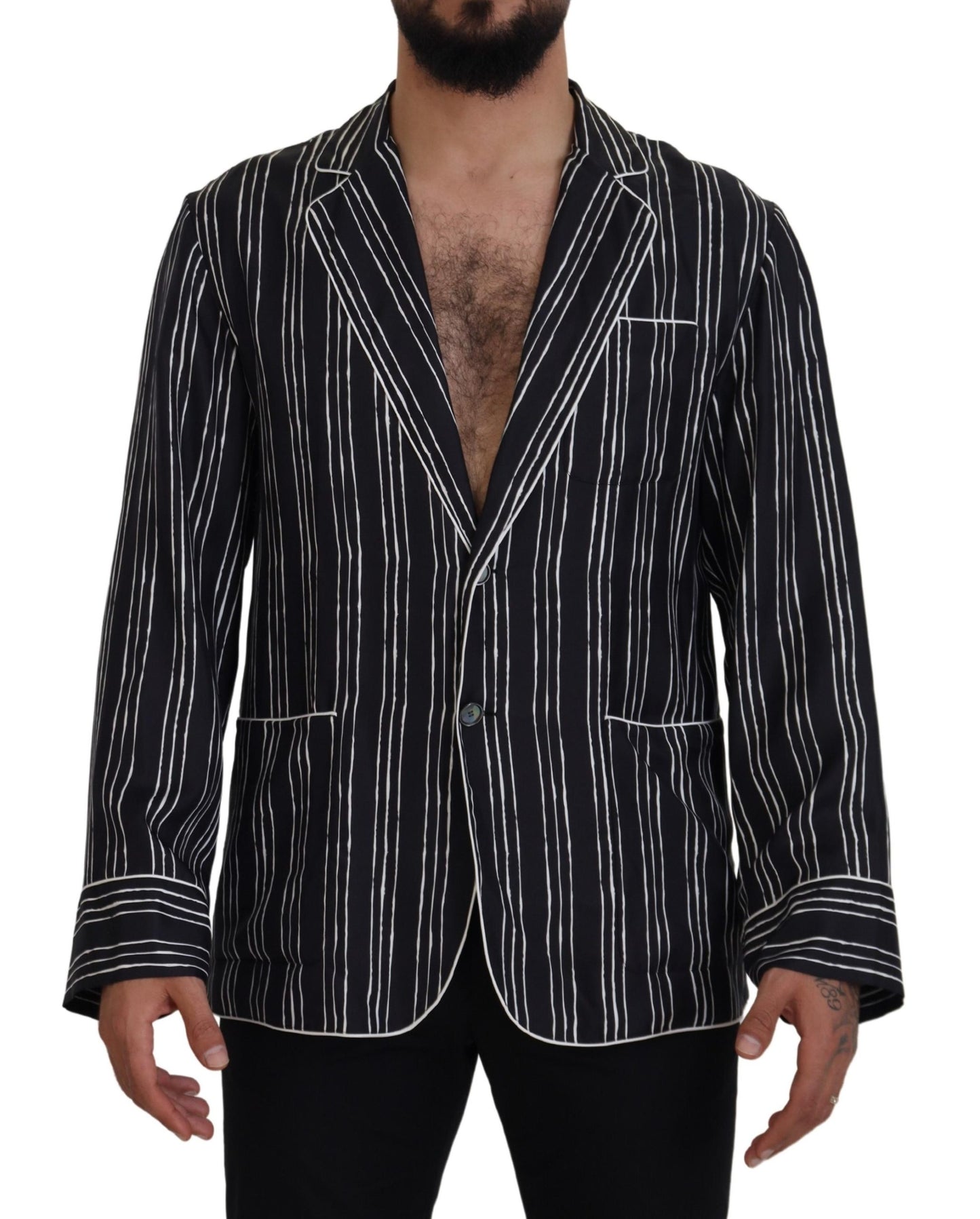 Dolce & Gabbana Élégant haut de pyjama en soie Veste de détente