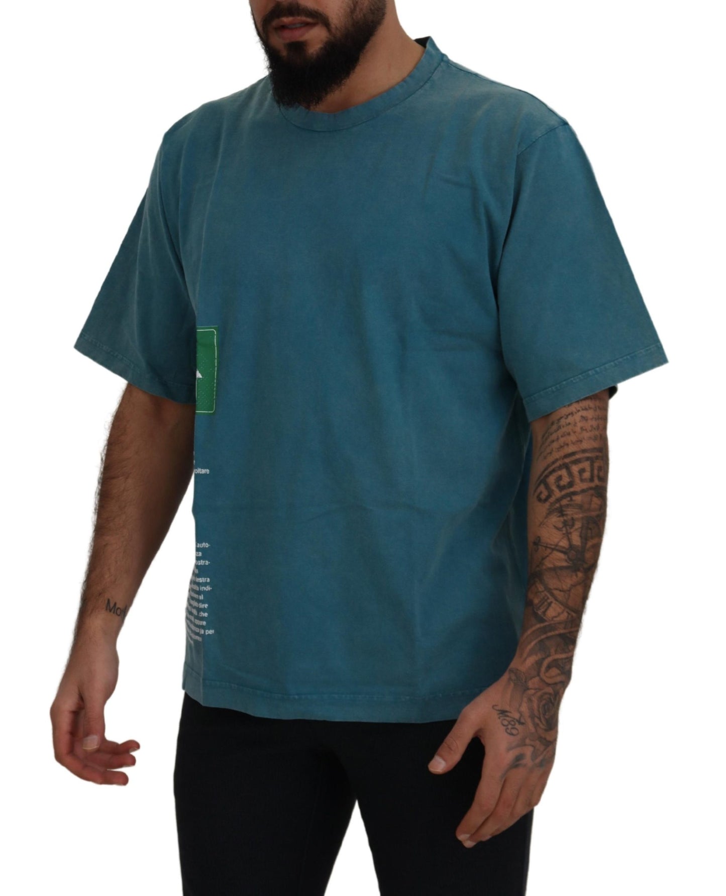 T-shirt élégant à col ras du cou en coton Dolce & Gabbana bleu