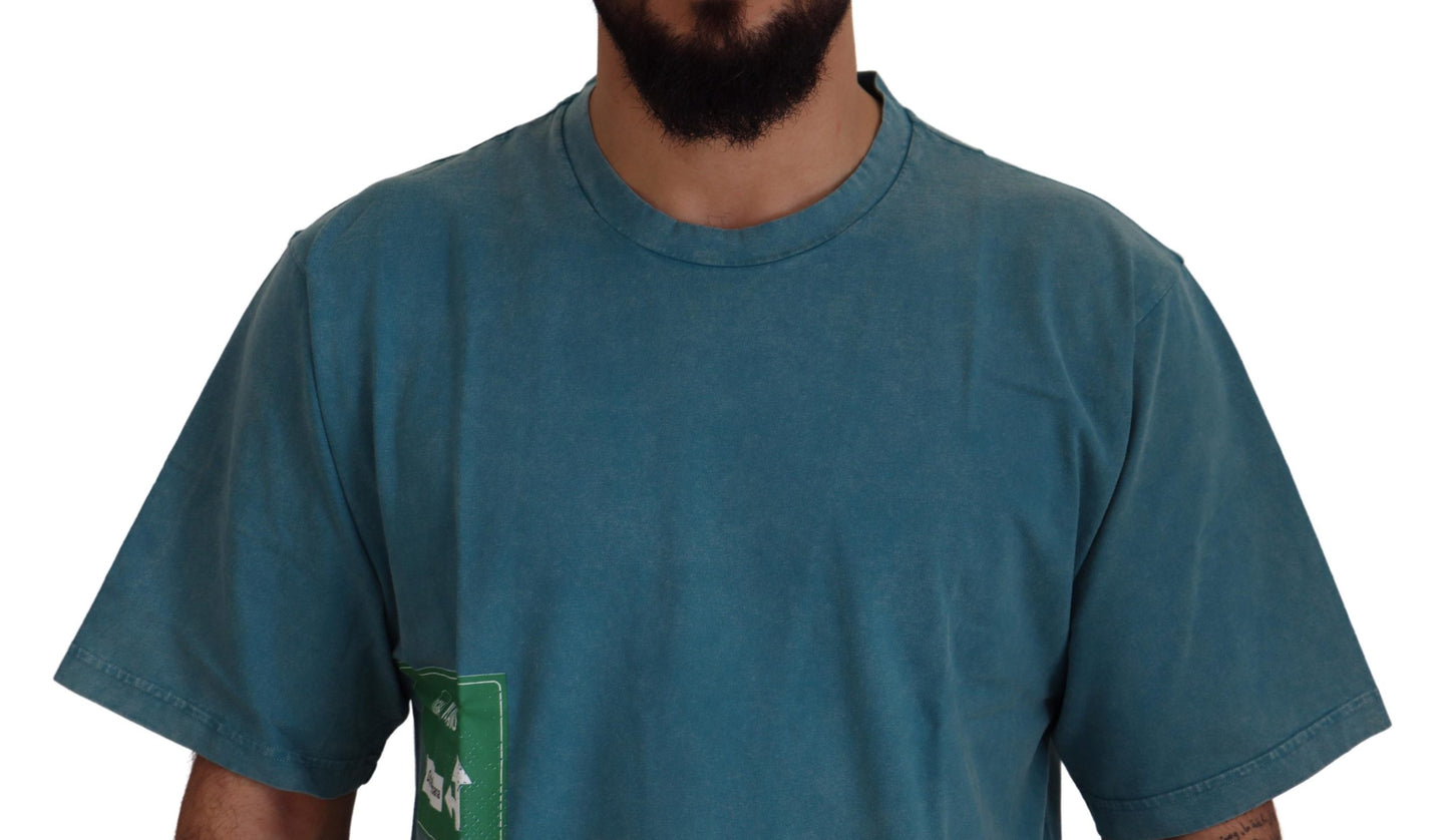 T-shirt élégant à col ras du cou en coton Dolce & Gabbana bleu