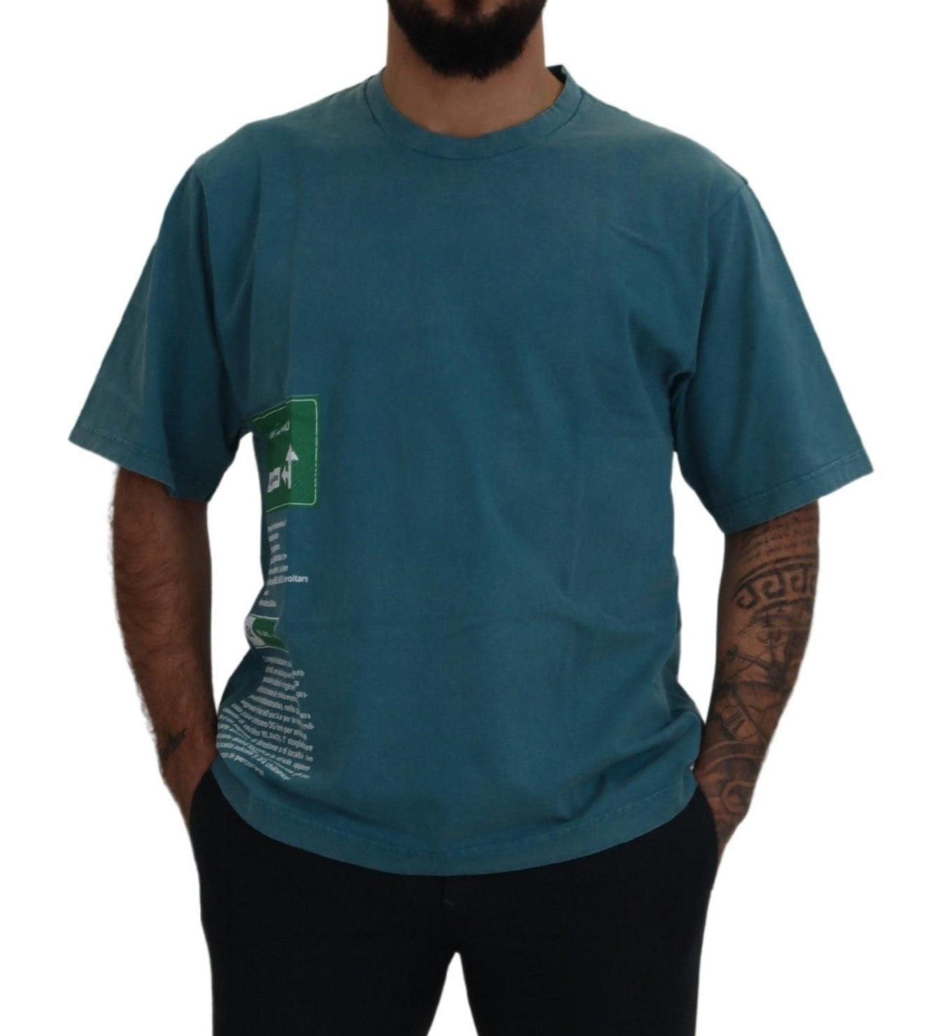 T-shirt élégant à col ras du cou en coton Dolce & Gabbana bleu