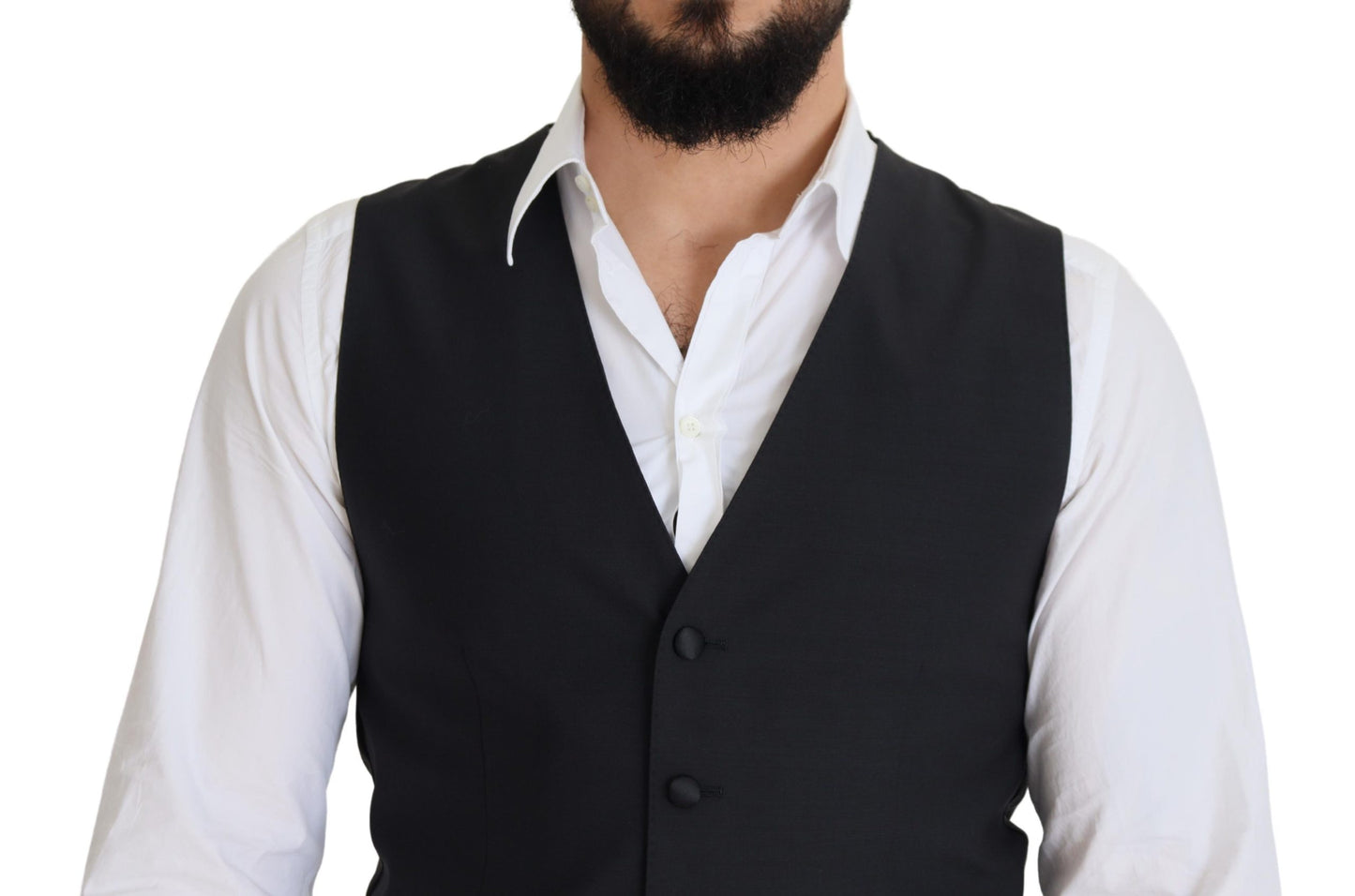 Dolce & Gabbana Élégant gilet noir à boutonnage simple