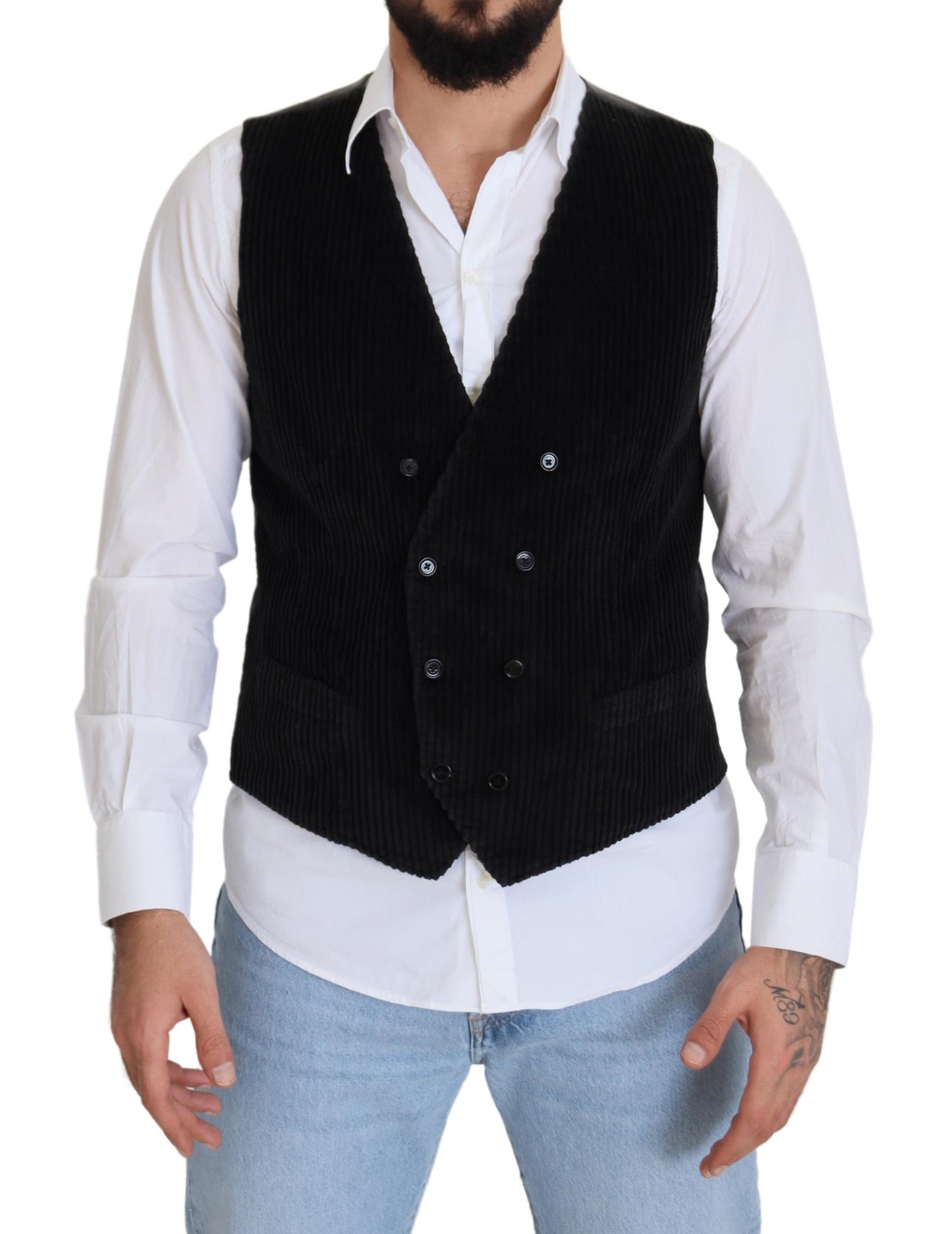 Dolce & Gabbana Élégant gilet croisé noir