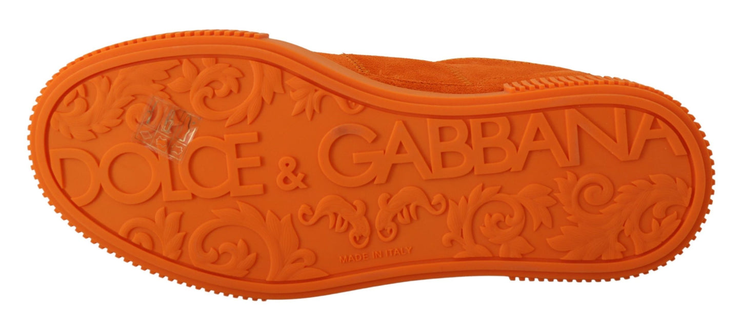 Baskets à lacets en daim orange chic Dolce & Gabbana