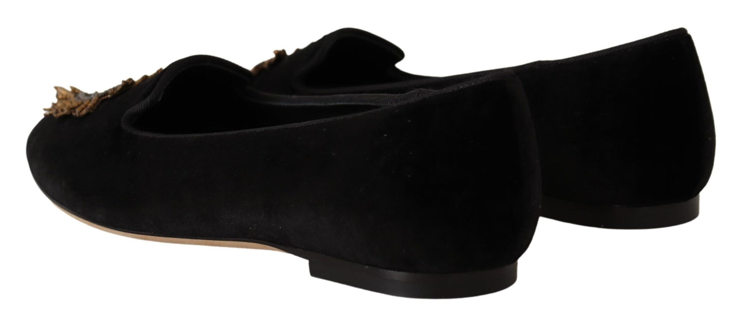 Chaussures plates élégantes en cuir verni Dolce & Gabbana