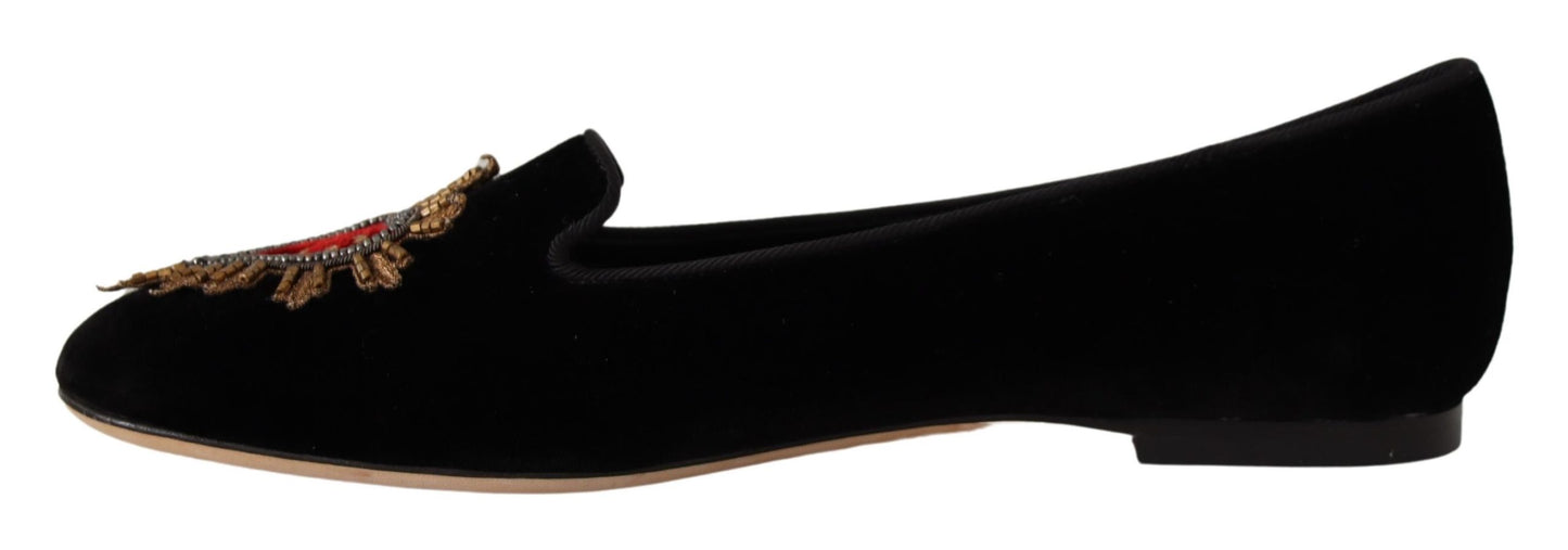 Chaussures plates élégantes en cuir verni Dolce & Gabbana