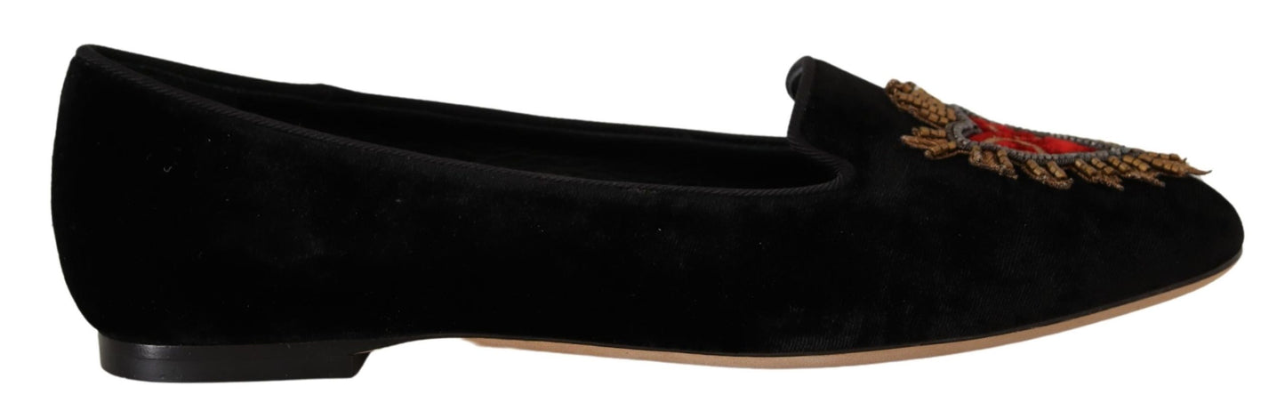 Chaussures plates élégantes en cuir verni Dolce & Gabbana