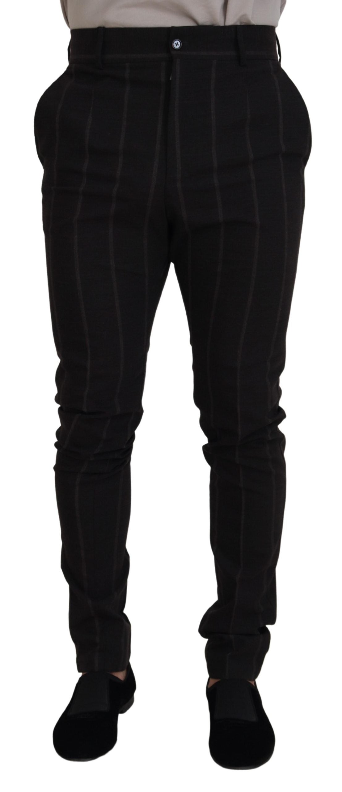 Pantalon chino élégant à rayures noires Dolce & Gabbana