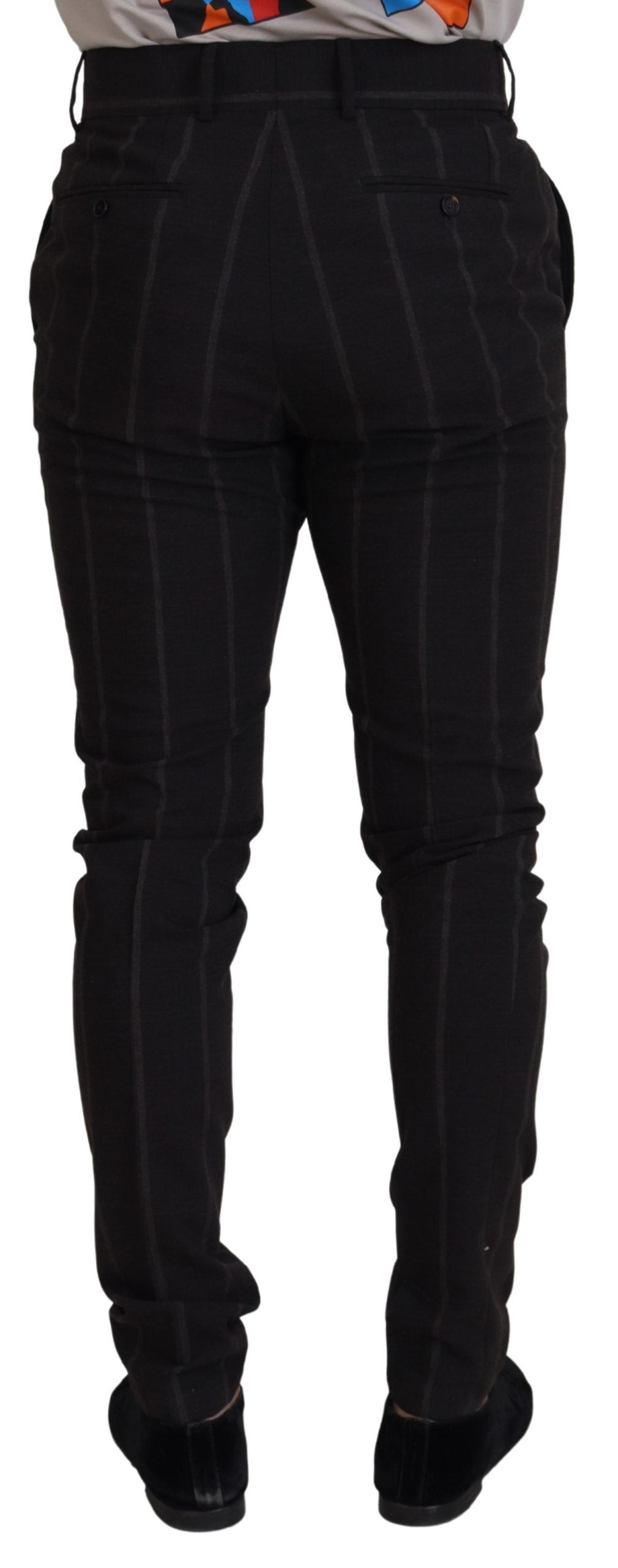 Pantalon chino élégant à rayures noires Dolce & Gabbana