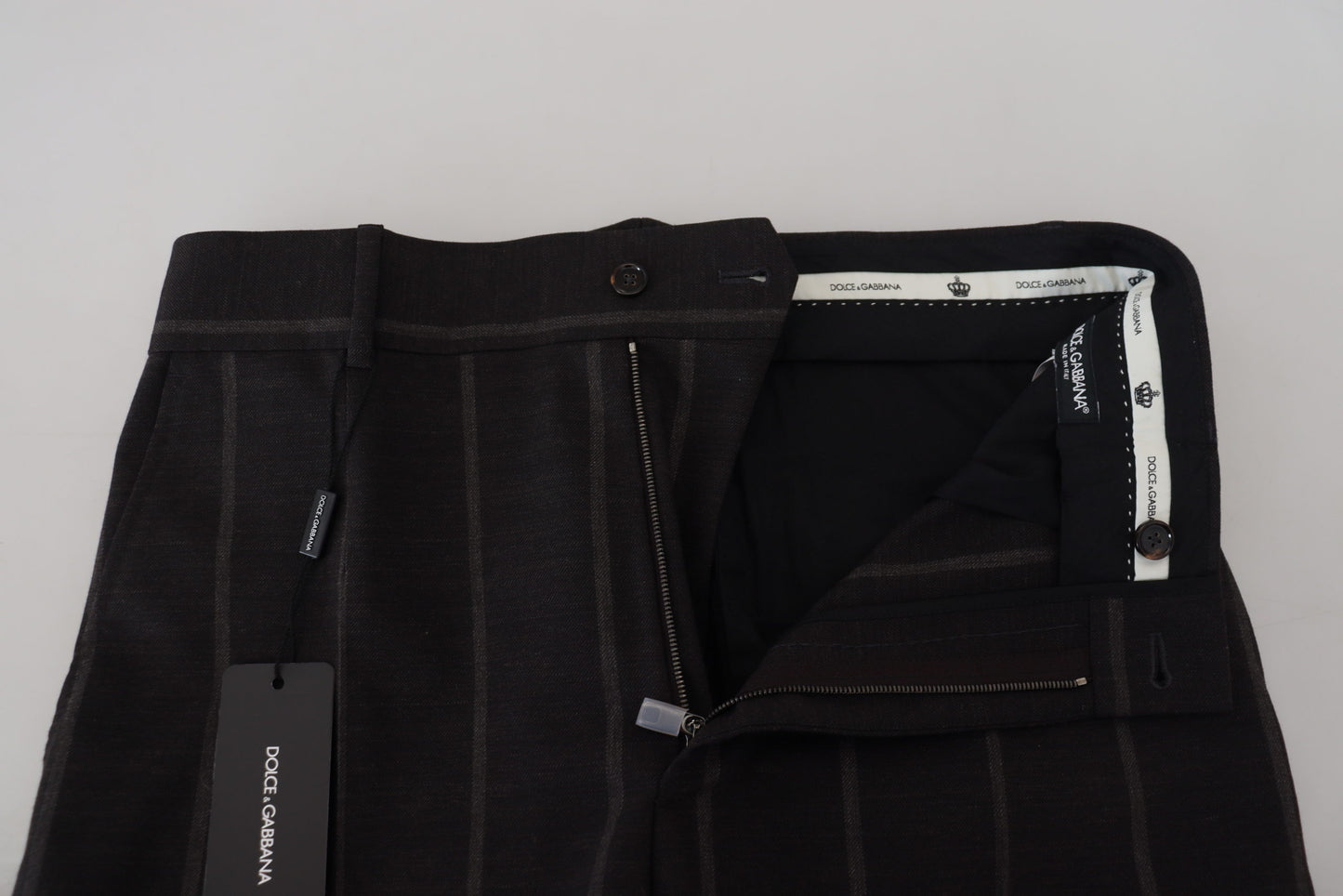 Pantalon chino élégant à rayures noires Dolce & Gabbana