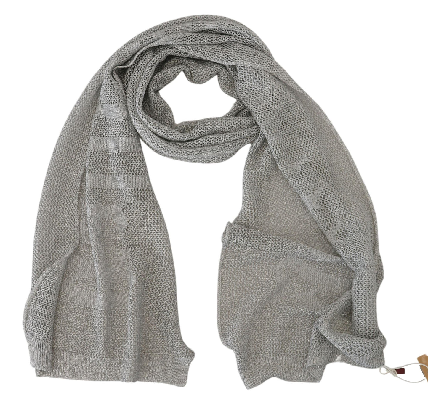 John Galliano Gray Logo Knitted Neck Wrap Shawl Foulard Scarf by John Galliano