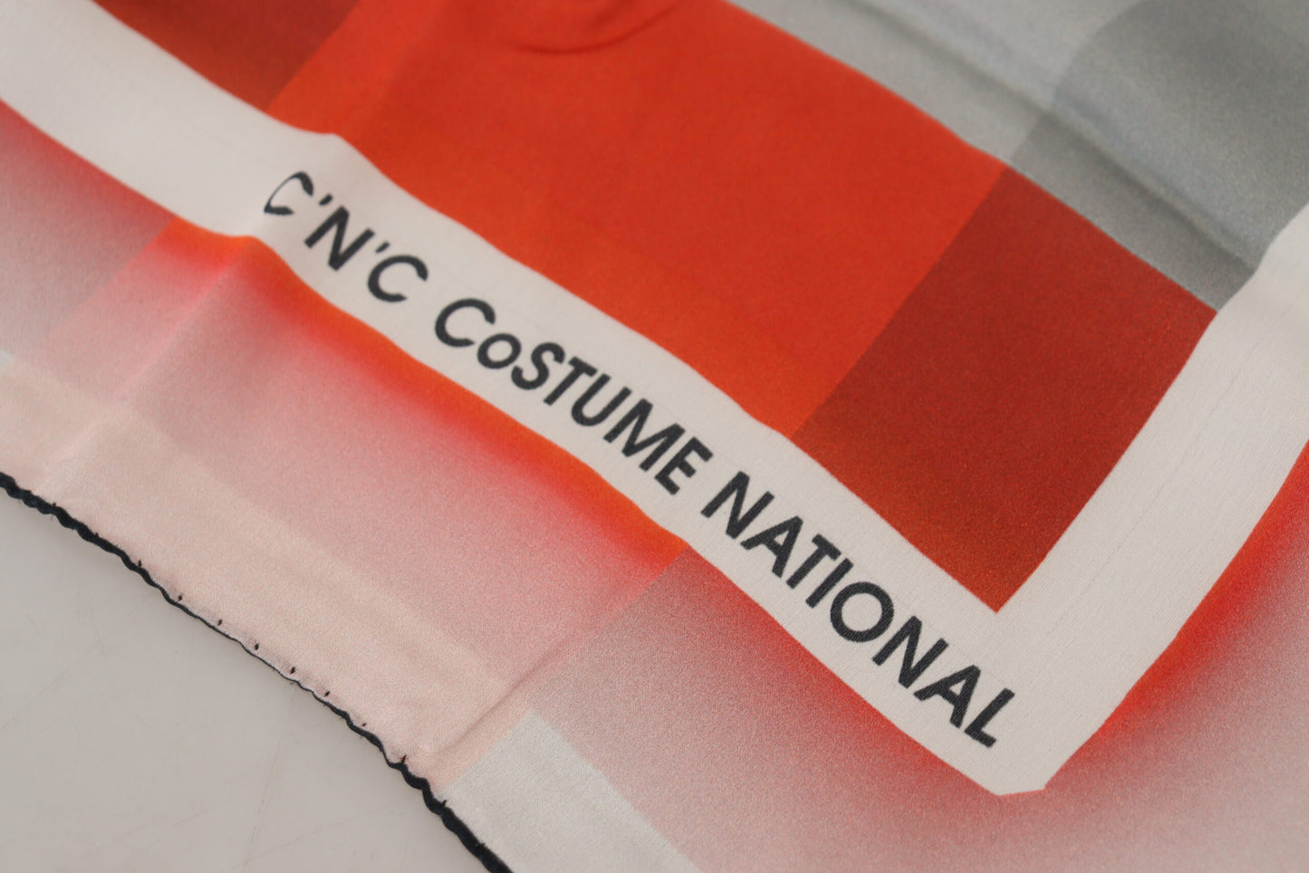 Costume National Gray Red Shawl Foulard Wrap Scarf by Costume National