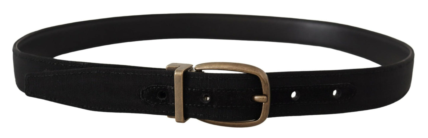 Ceinture élégante en cuir gros-grain Dolce & Gabbana - Noir