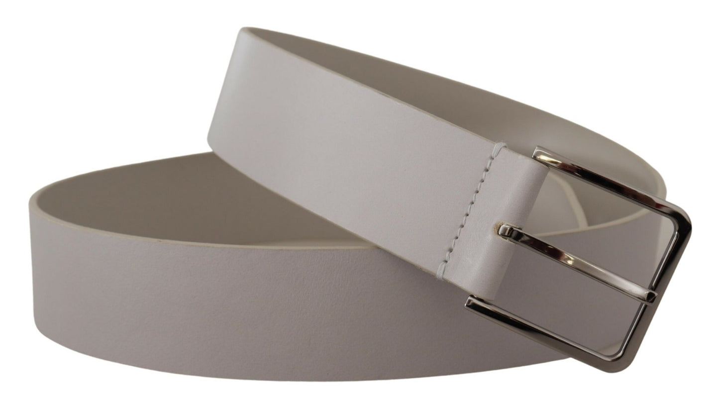 Dolce & Gabbana Ceinture élégante en cuir Vitello blanc