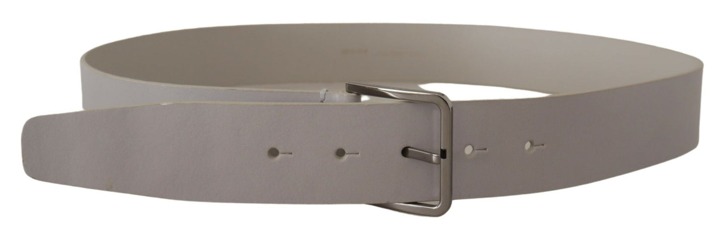 Dolce & Gabbana Ceinture élégante en cuir Vitello blanc