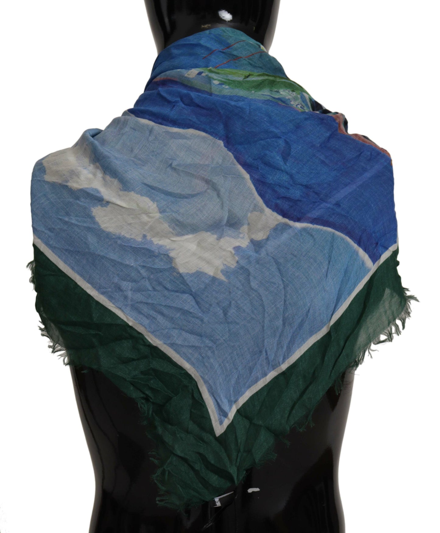 Dolce & Gabbana Multicolor Sorrento DG Shawl Fringe Scarf by Dolce & Gabbana