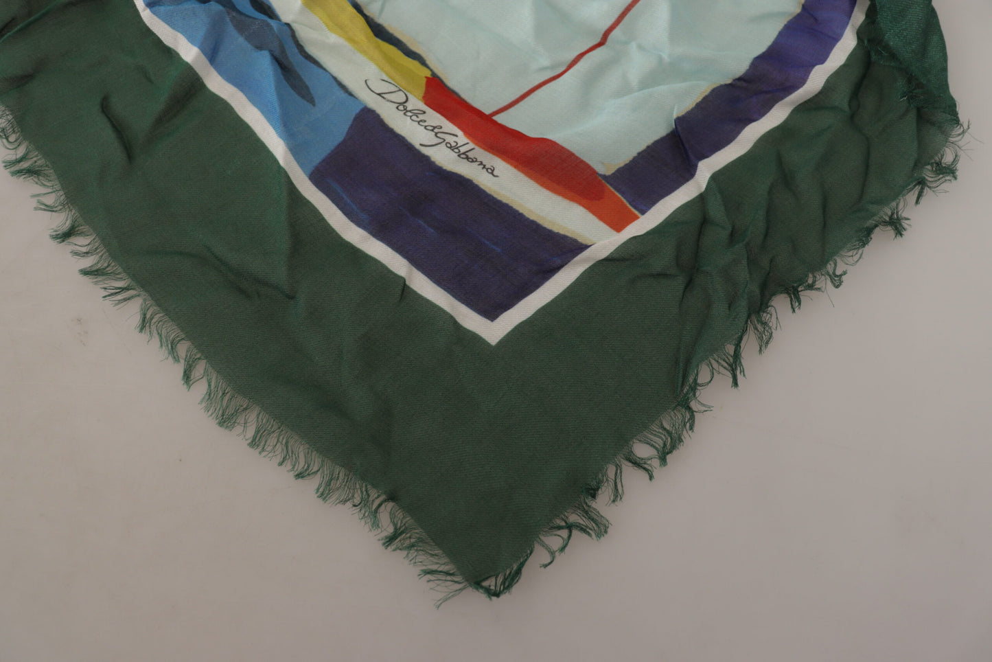 Dolce & Gabbana Multicolor Sorrento DG Shawl Fringe Scarf by Dolce & Gabbana