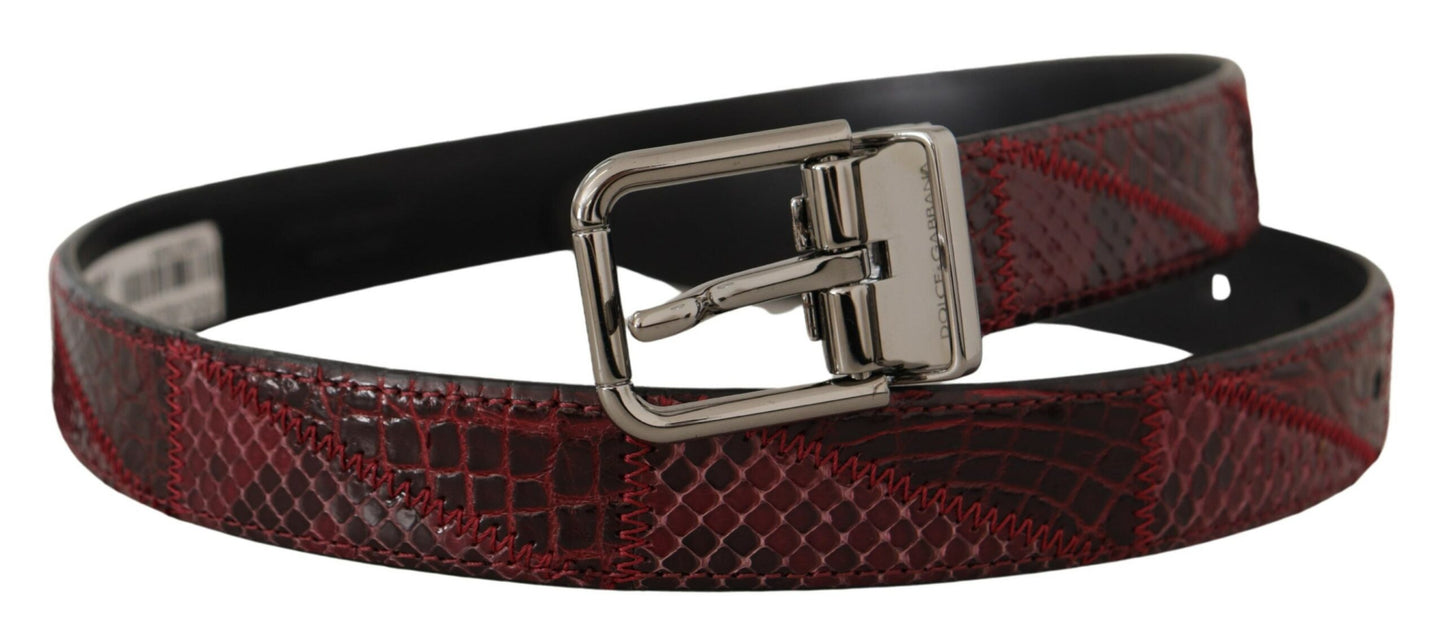 Ceinture élégante en cuir exotique rouge Dolce & Gabbana