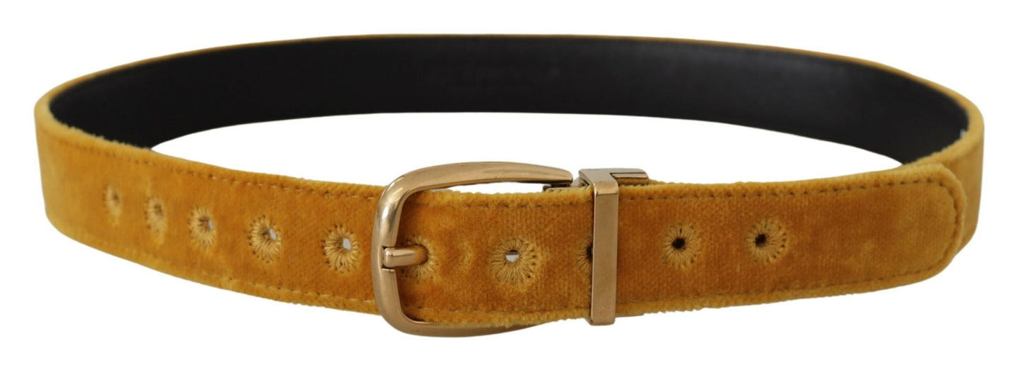 Ceinture élégante en velours avec boucle dorée pour femme Dolce & Gabbana