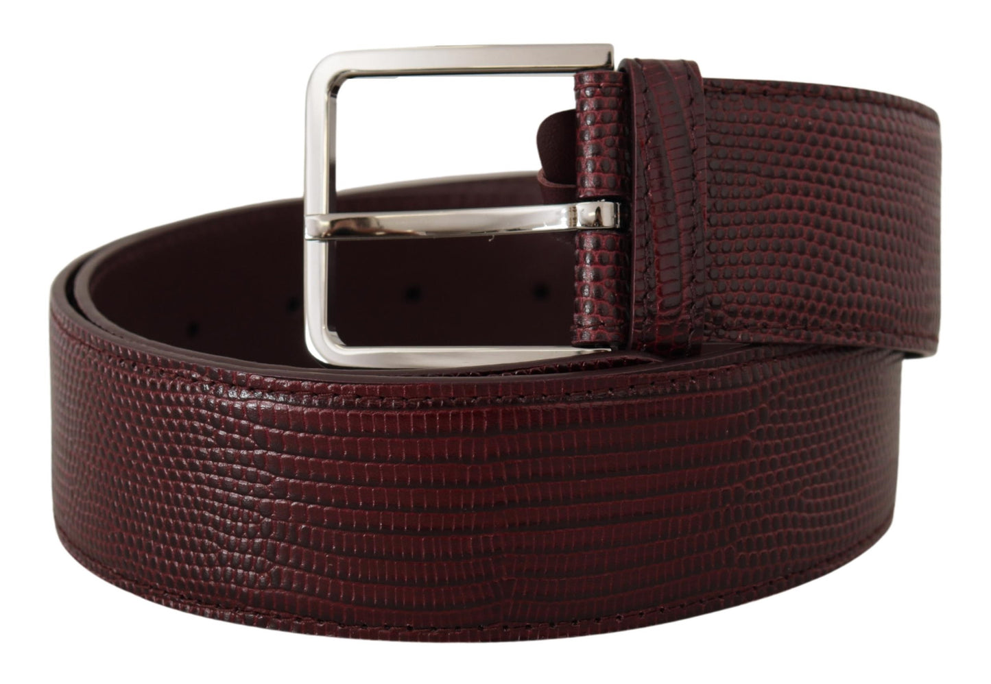 Ceinture élégante en cuir marron Dolce & Gabbana avec boucle gravée