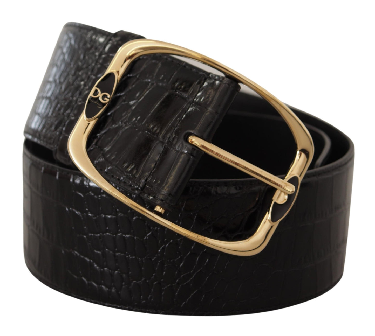 Ceinture élégante en cuir noir avec logo Dolce & Gabbana