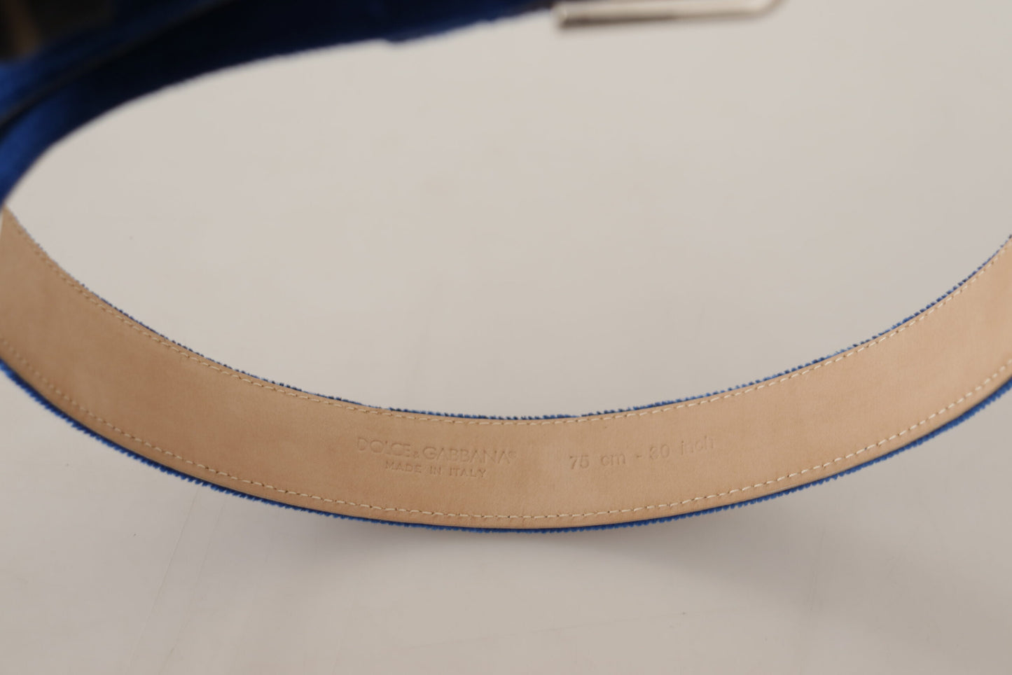 Ceinture élégante en velours avec logo en métal Dolce & Gabbana