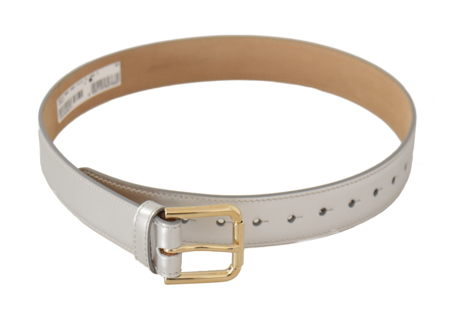 Ceinture en cuir argenté gravée Dolce & Gabbana