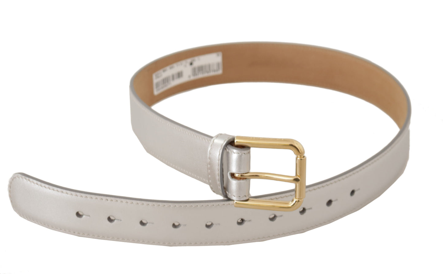 Ceinture en cuir argenté gravée Dolce & Gabbana