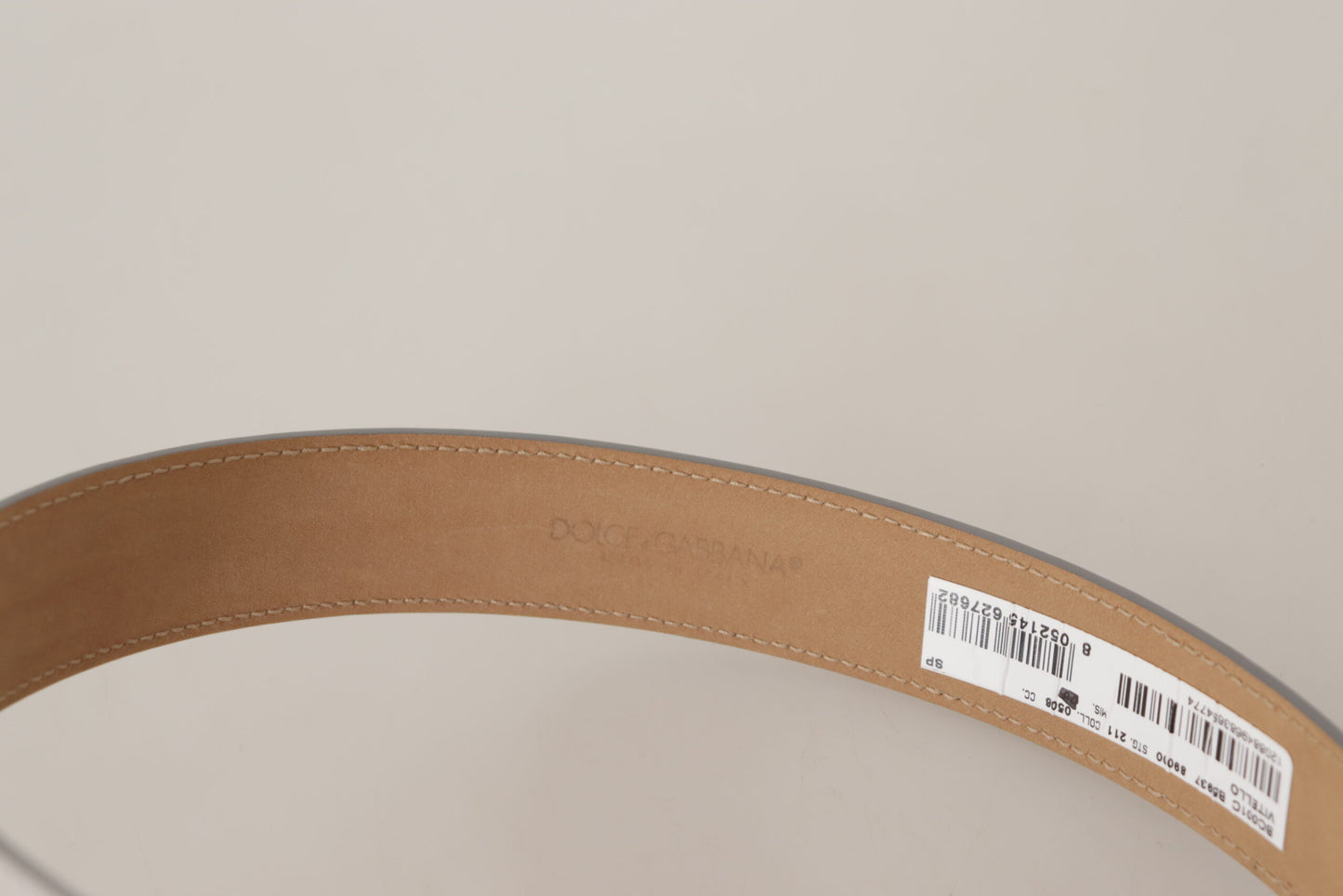 Ceinture en cuir argenté gravée Dolce & Gabbana