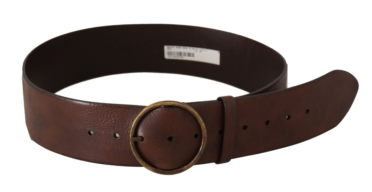 Ceinture élégante en cuir Dolce & Gabbana avec boucle gravée