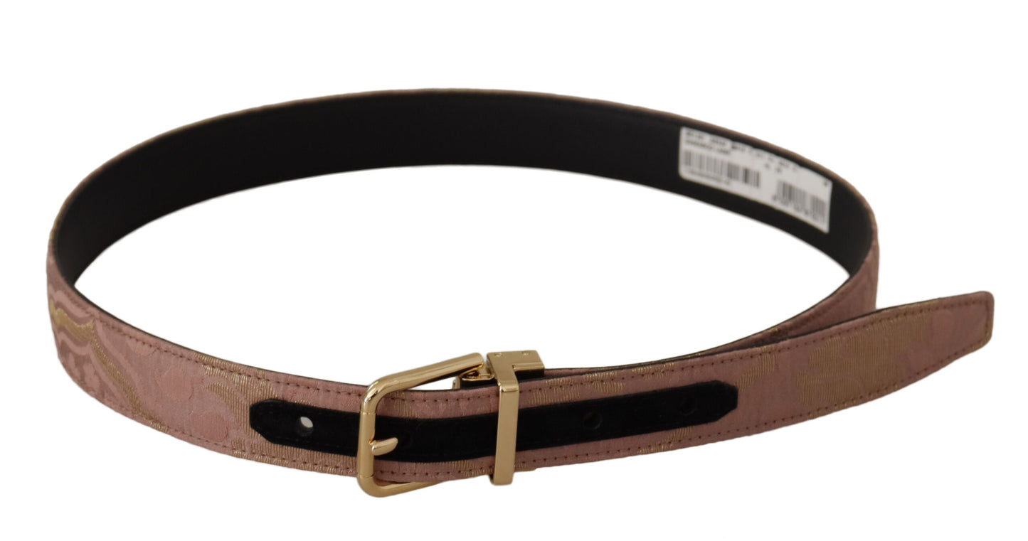 Ceinture en cuir rose chic Dolce & Gabbana avec boucle logo