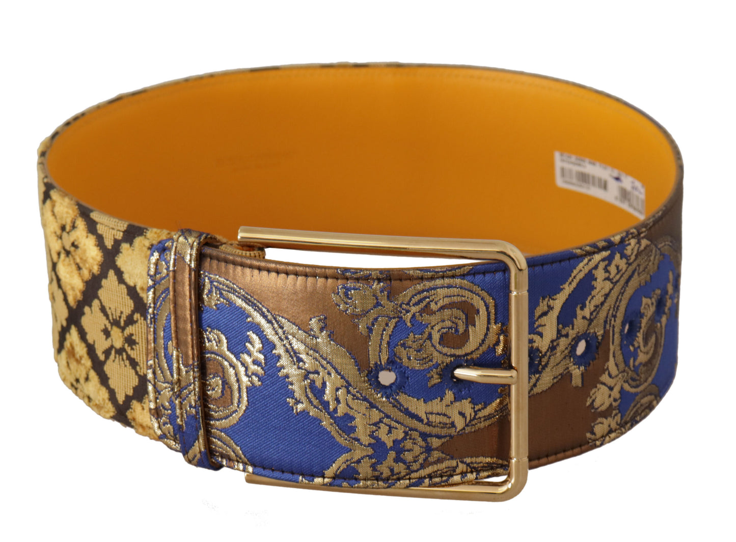 Ceinture élégante en cuir bleu Dolce & Gabbana avec boucle en métal