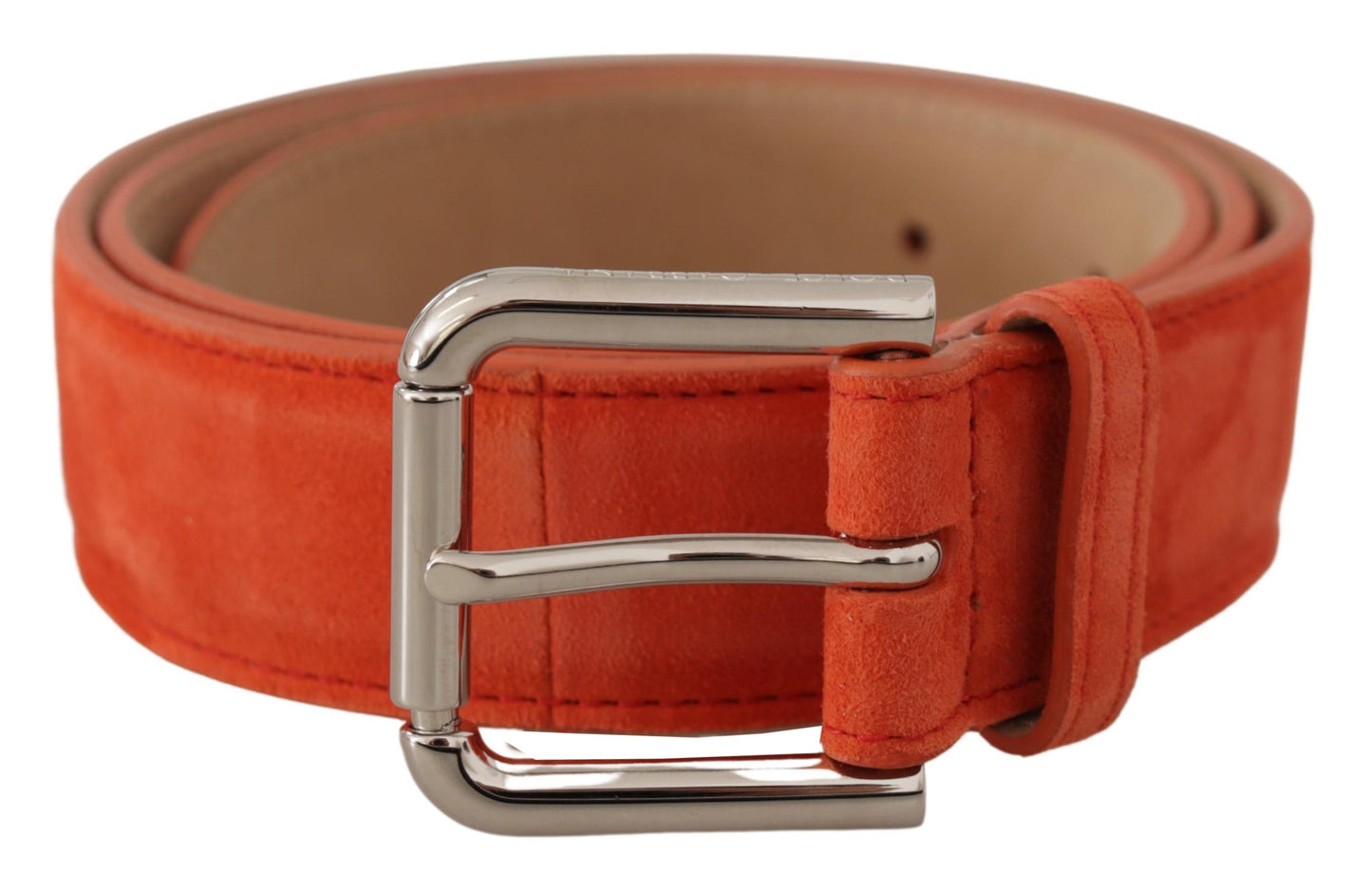 Ceinture élégante en cuir suédé Dolce & Gabbana en orange vif