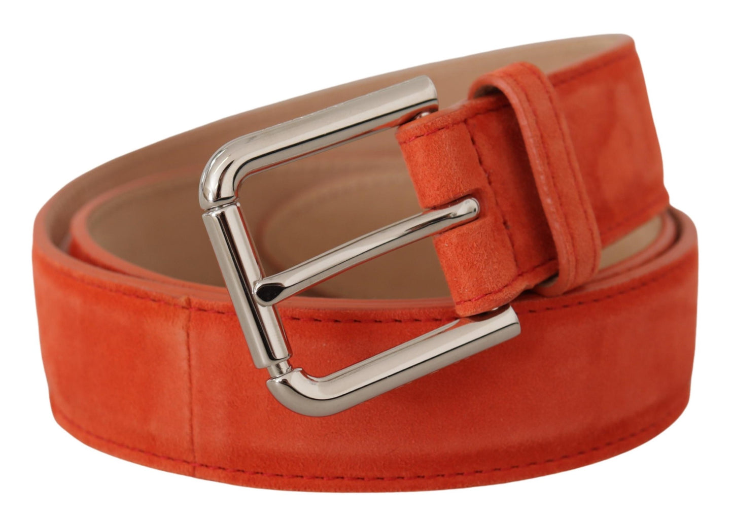 Ceinture élégante en cuir suédé Dolce & Gabbana en orange vif