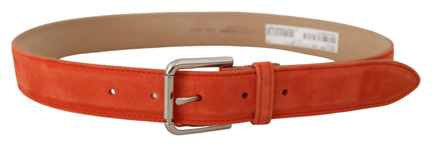 Ceinture élégante en cuir suédé Dolce & Gabbana en orange vif