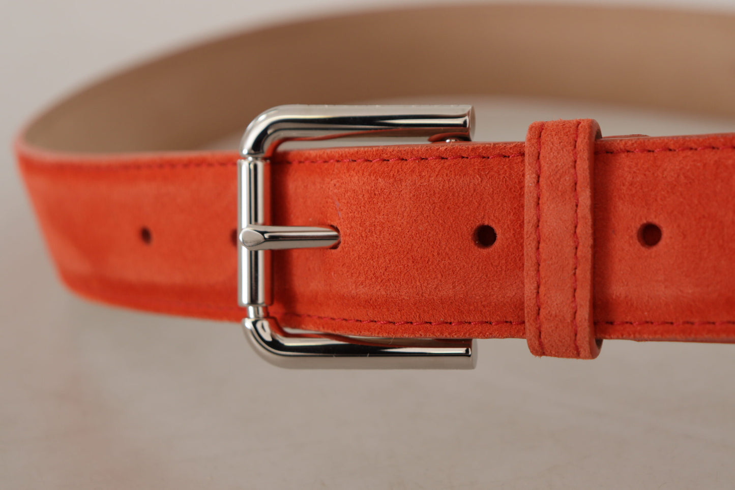 Ceinture élégante en cuir suédé Dolce & Gabbana en orange vif