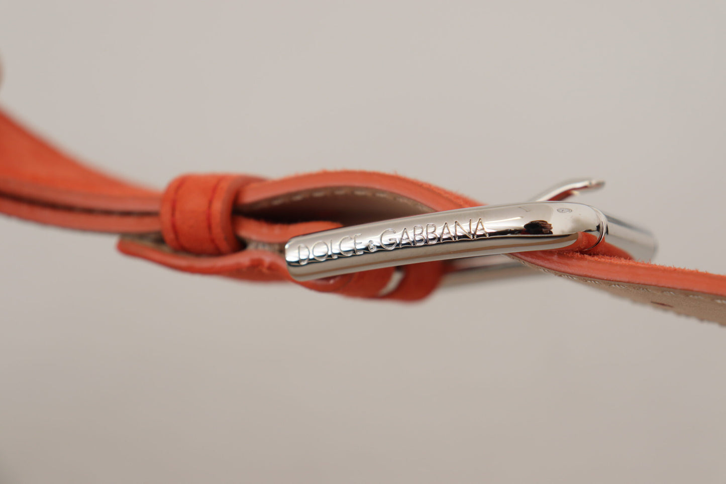 Ceinture élégante en cuir suédé Dolce & Gabbana en orange vif