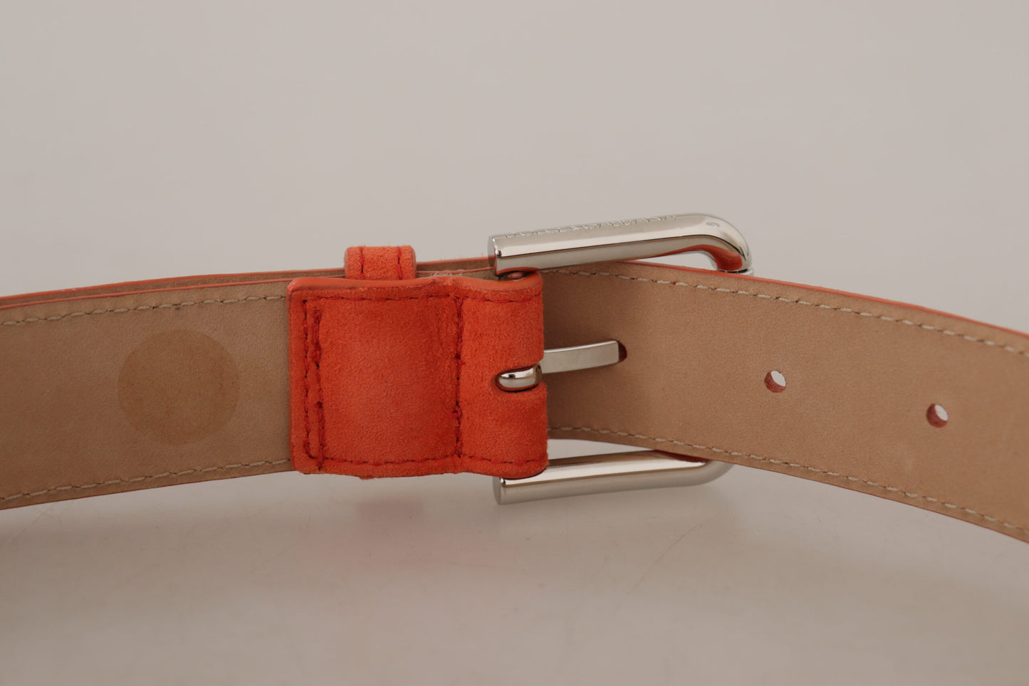 Ceinture élégante en cuir suédé Dolce & Gabbana en orange vif
