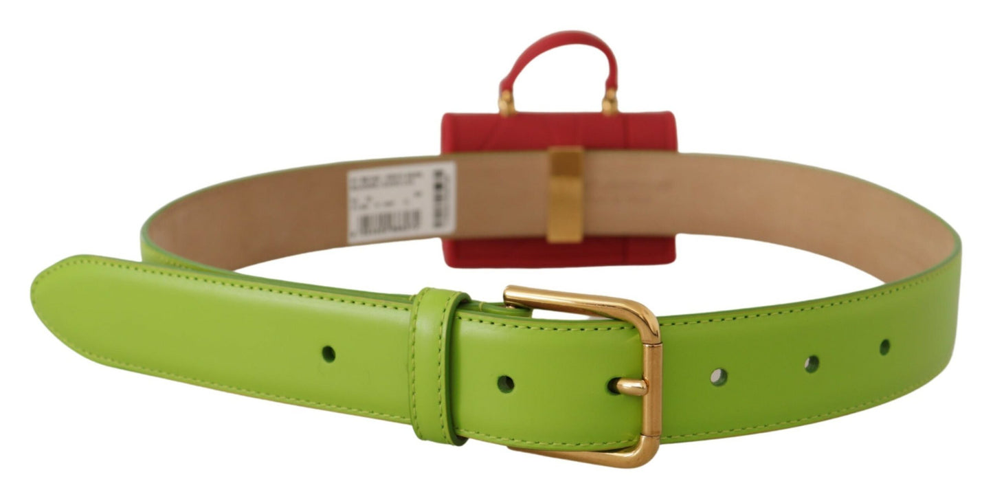 Ceinture élégante en cuir Dolce & Gabbana avec accessoire mini sac