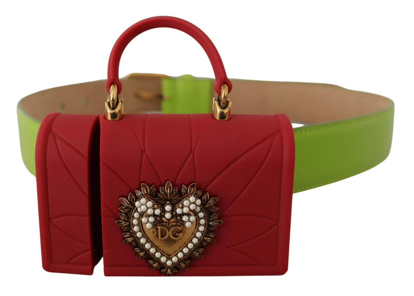 Ceinture élégante en cuir Dolce & Gabbana avec accessoire mini sac