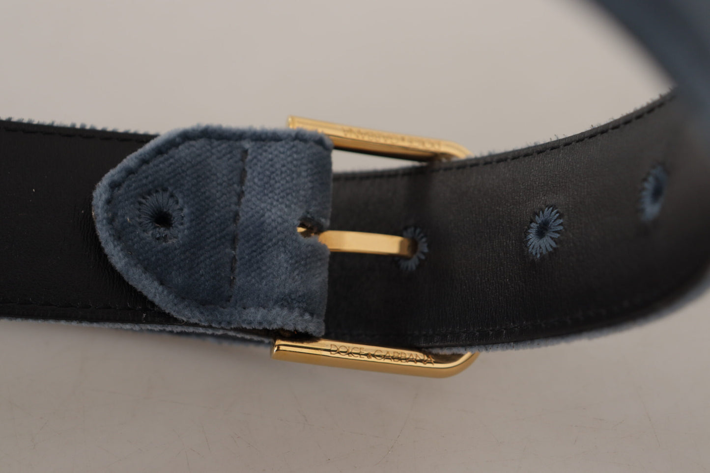 Ceinture élégante en velours bleu marine Dolce & Gabbana