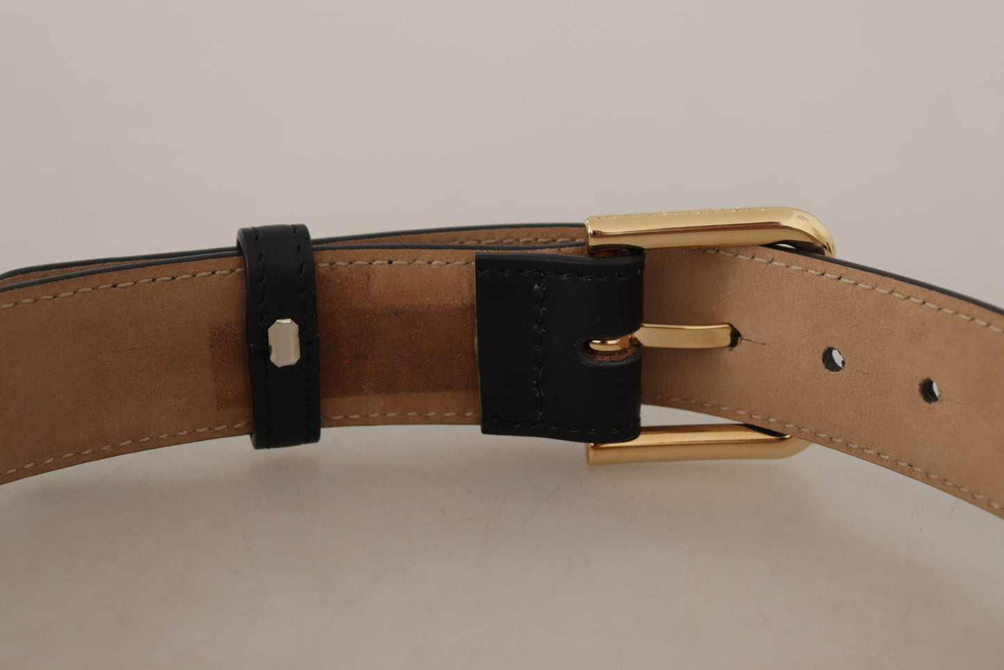 Ceinture élégante en cuir Dolce & Gabbana avec boucle à logo