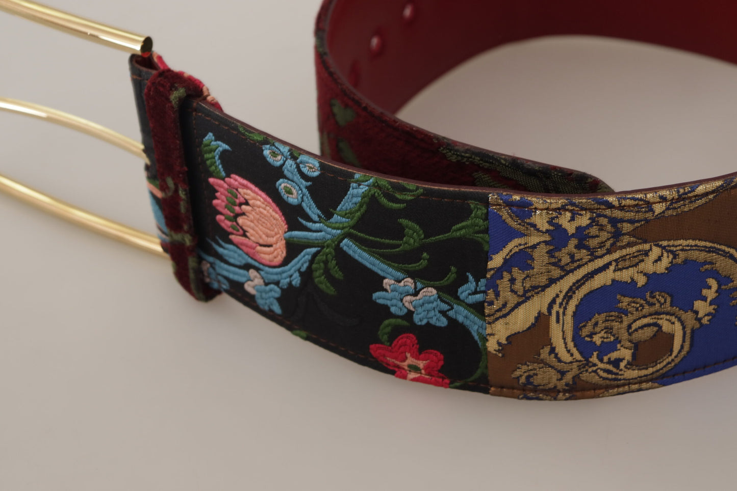 Ceinture en cuir multicolore avec logo gravé Dolce & Gabbana