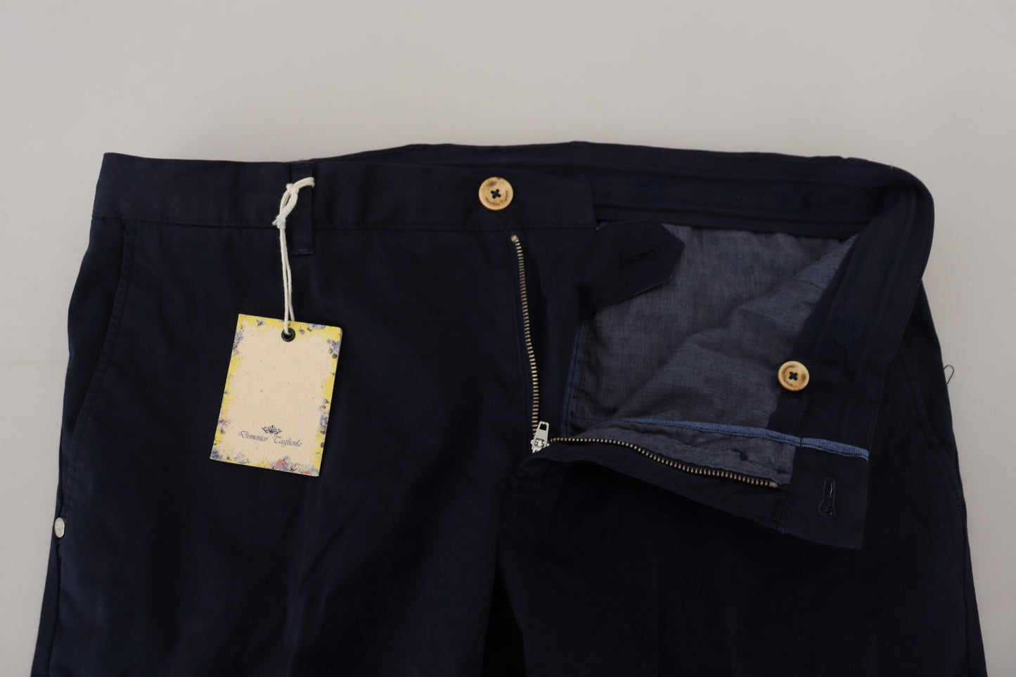 Domenico Tagliente Pantalon chino slim bleu foncé élégant