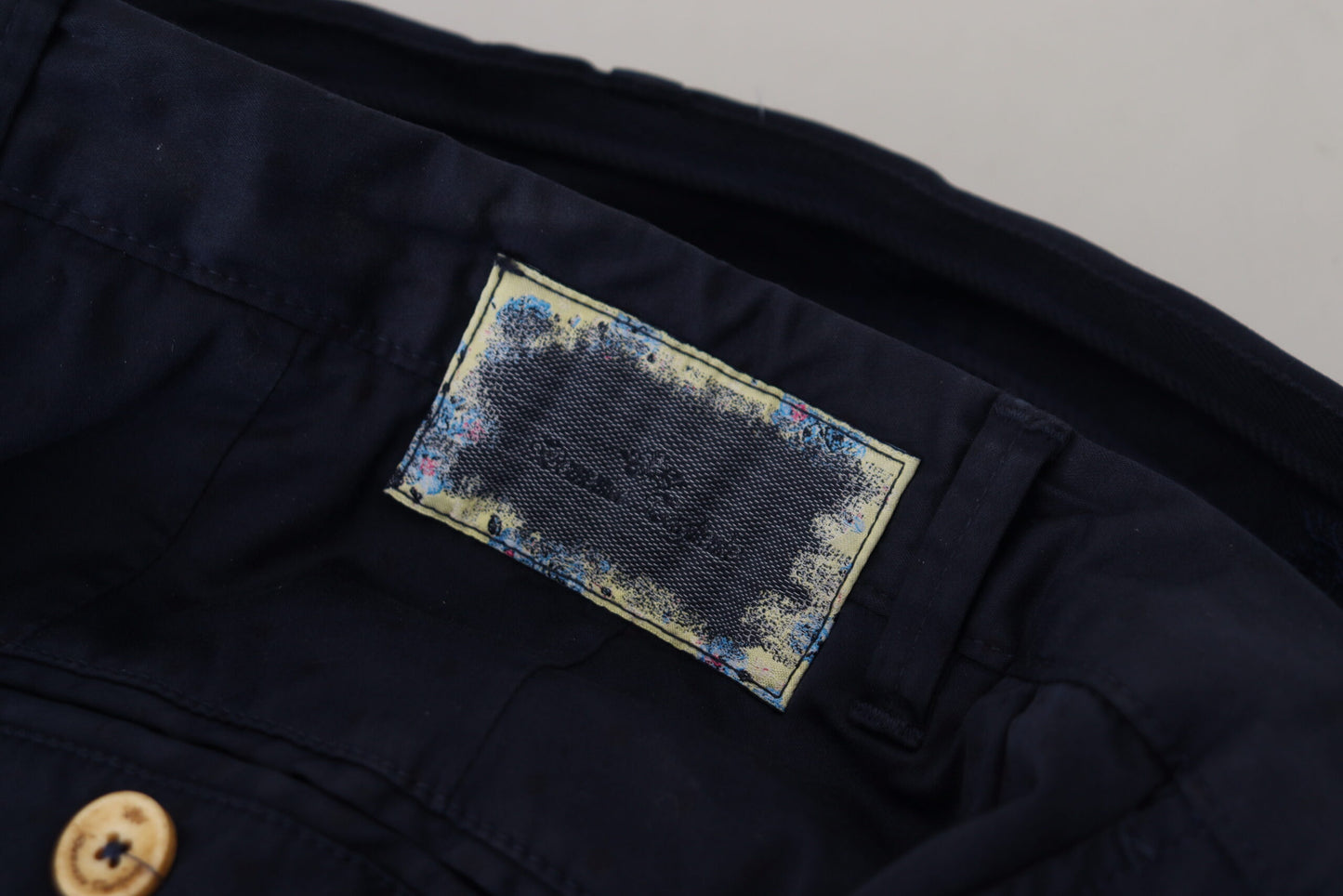 Domenico Tagliente Pantalon chino slim bleu foncé élégant
