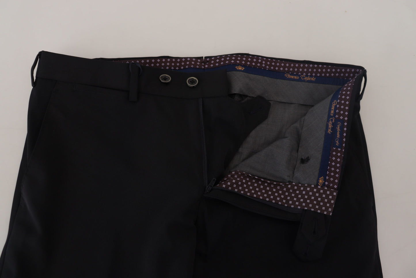 Pantalon de costume italien noir élégant Domenico Tagliente