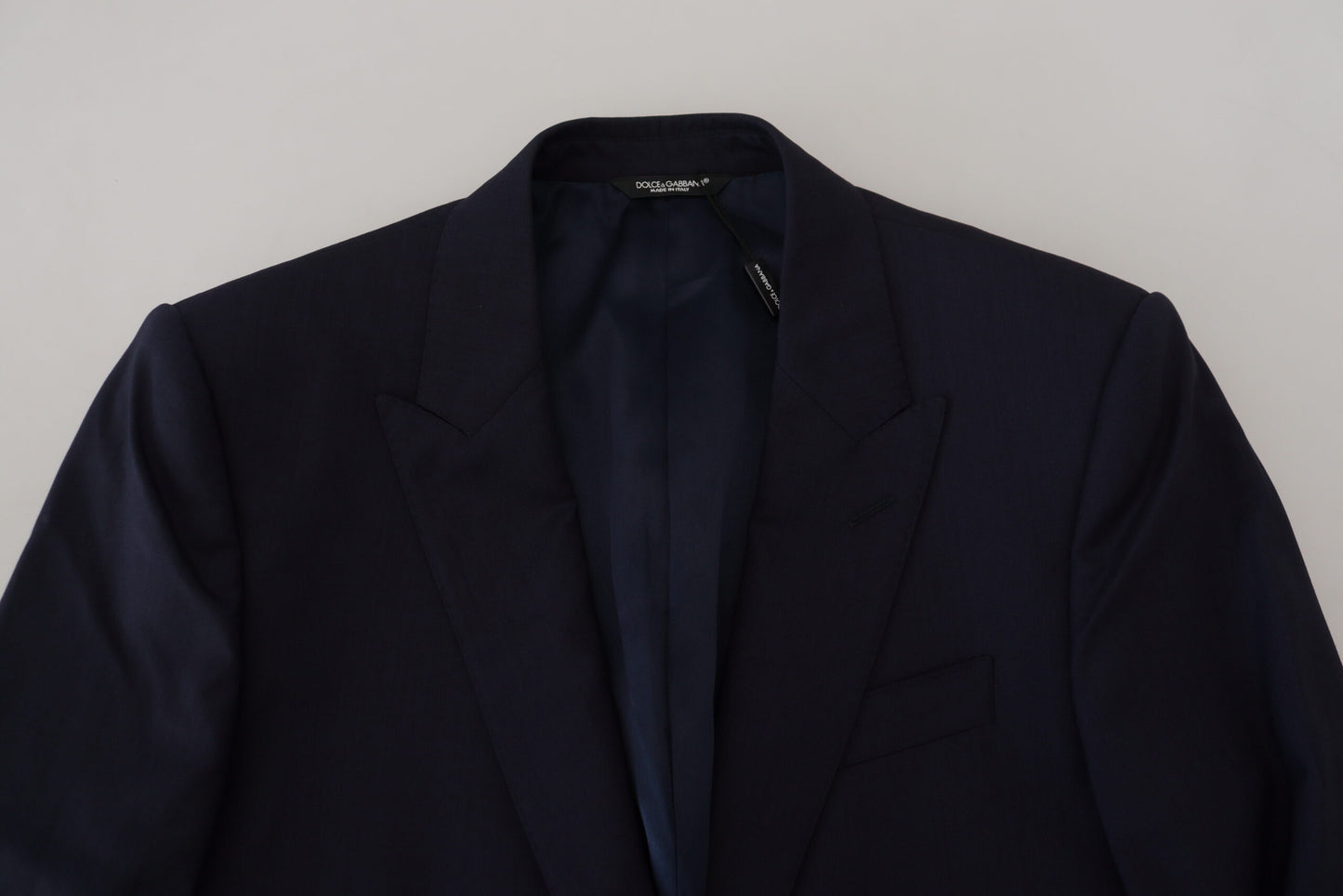 Dolce & Gabbana Élégant blazer bleu en laine et soie