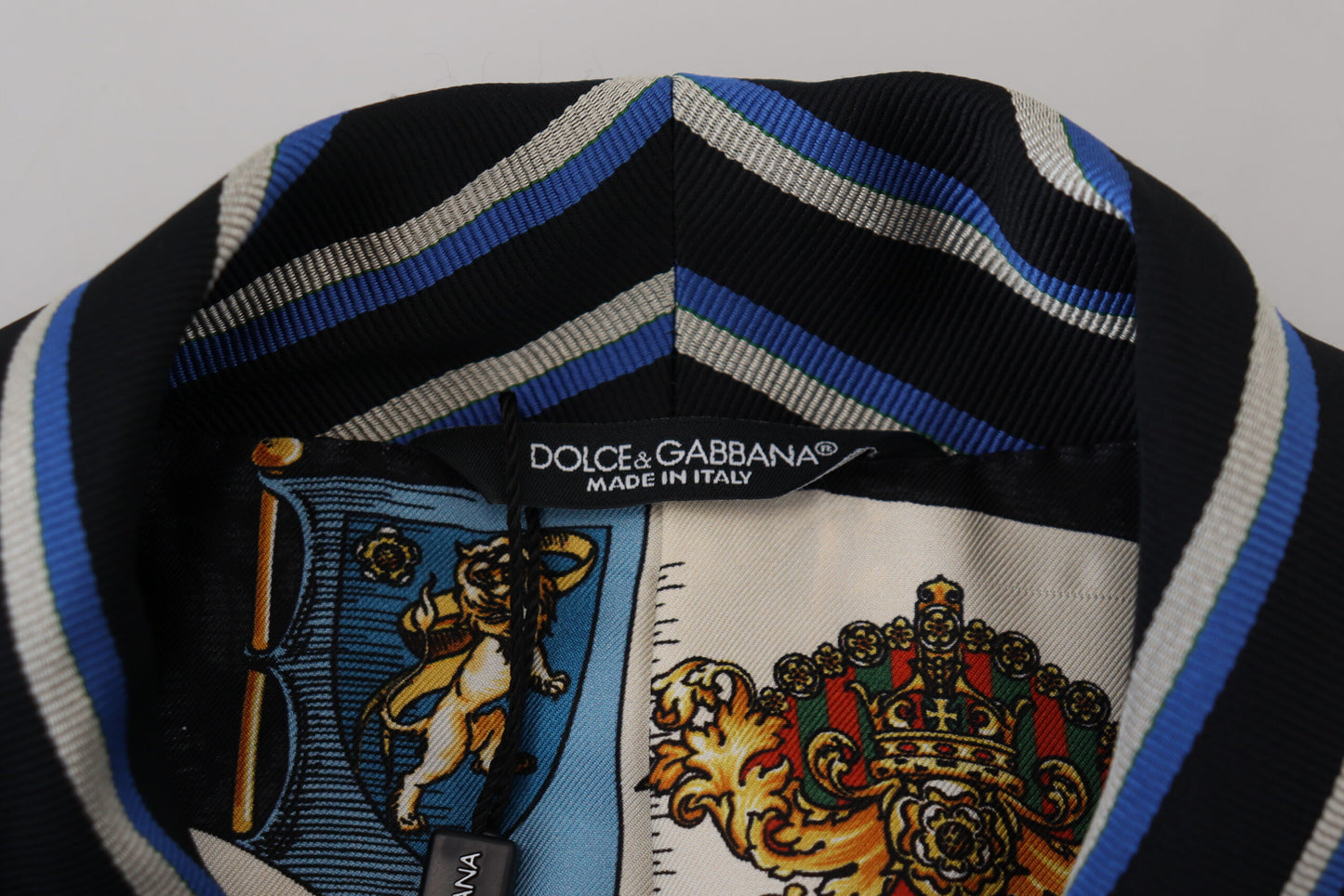 Robe de chambre élégante en soie mélangée à rayures Dolce & Gabbana